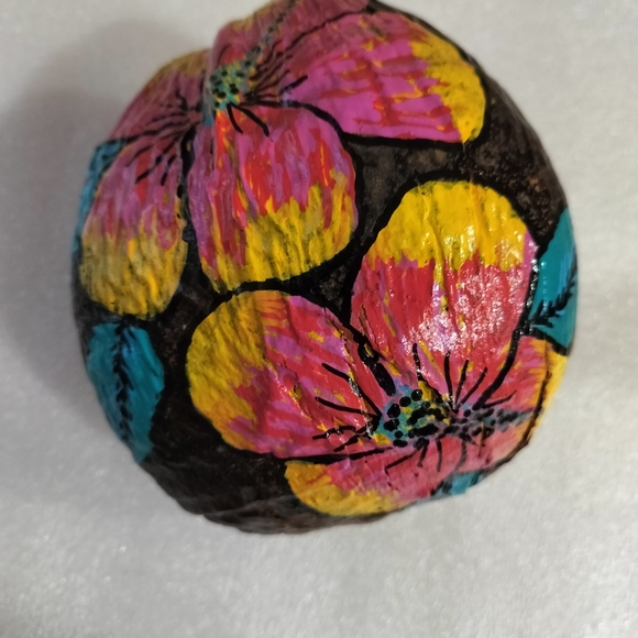 Colorful Hand-Painted Coconut Shell - Picture 2 of 3